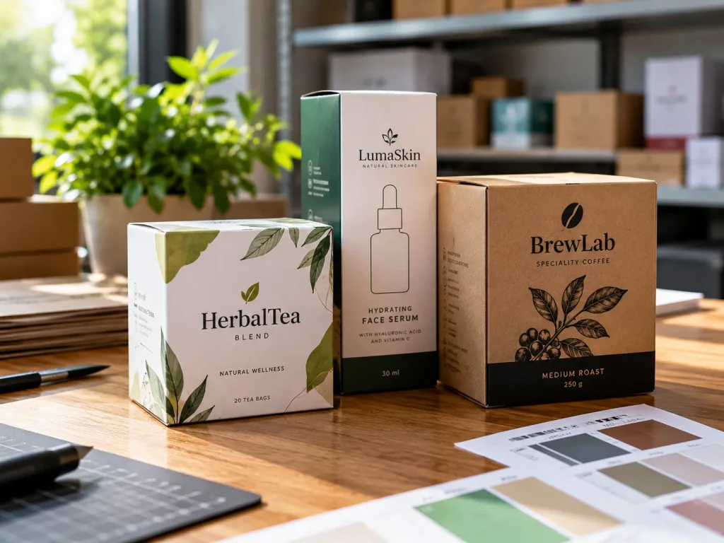 Herbal Tea, Skincare, and Coffee Packaging