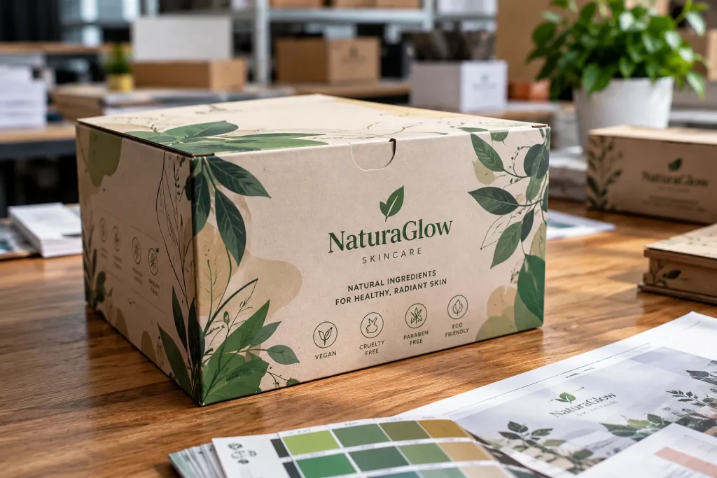NaturaGlow Eco Skincare Packaging