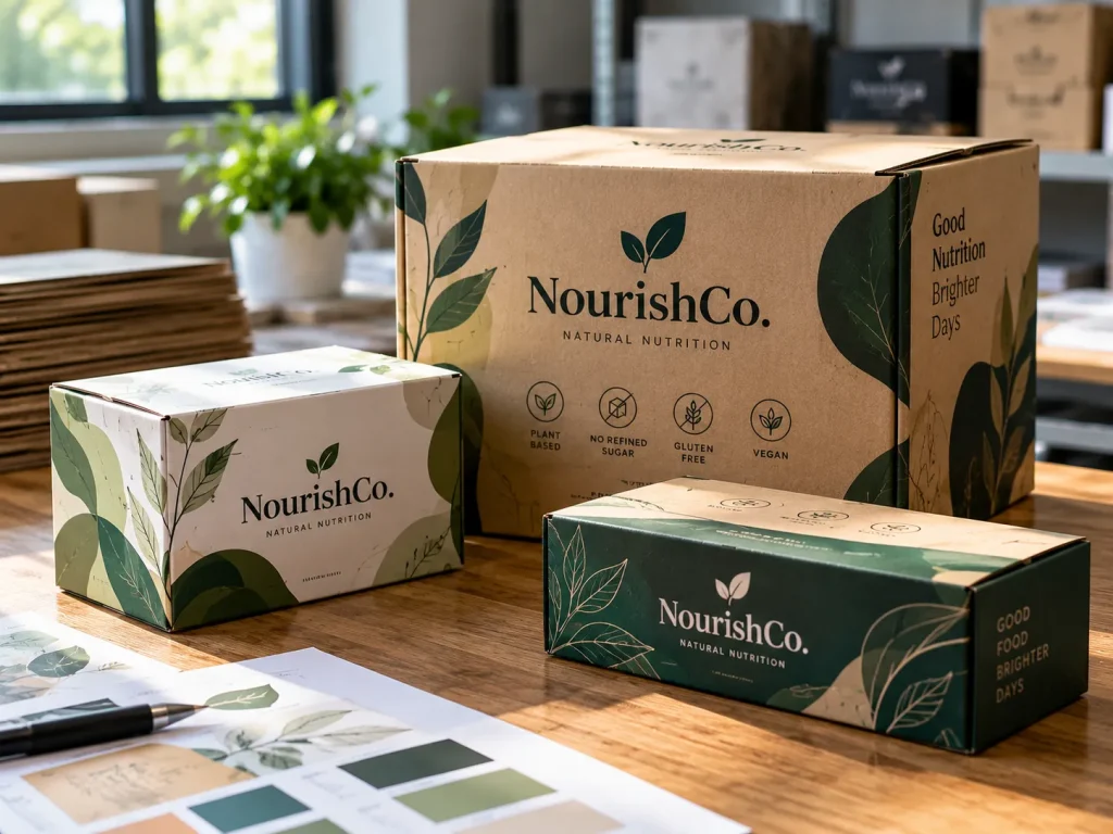 NourishCo. Botanical Packaging Mockup