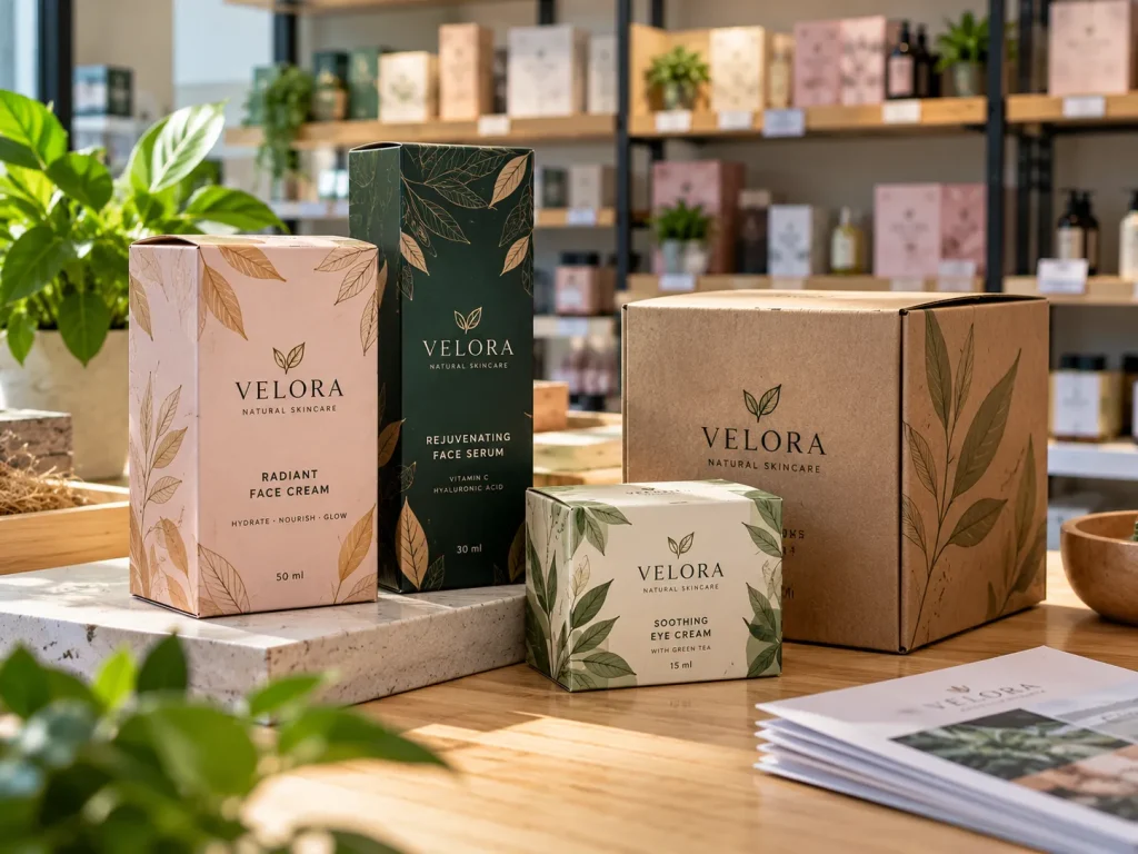 Velora Botanical Skincare Display